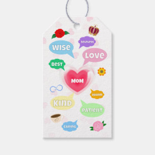 Mothers Day Best Mum Word Clouds Queen Crown Love Gift Tags
