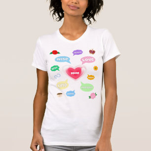 Mothers Day Best Mum Word Clouds Queen Crown Love T-Shirt