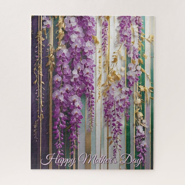  Mother's Day Blooming Wallpaper Violet Wisteria Jigsaw Puzzle (Vertical)