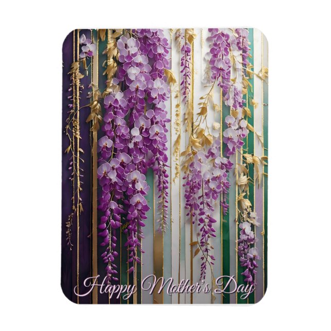  Mother's Day Blooming Wallpaper Violet Wisteria Magnet (Vertical)
