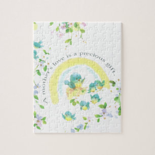Mother's Day Blue Love Birds Jigsaw Puzzle