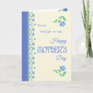 Mother's Day Blue Periwinkle Mother-in-law Card
