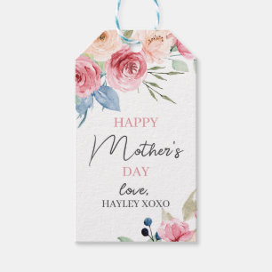 Mother's Day Blush Pink Floral Greenery Favour Gift Tags