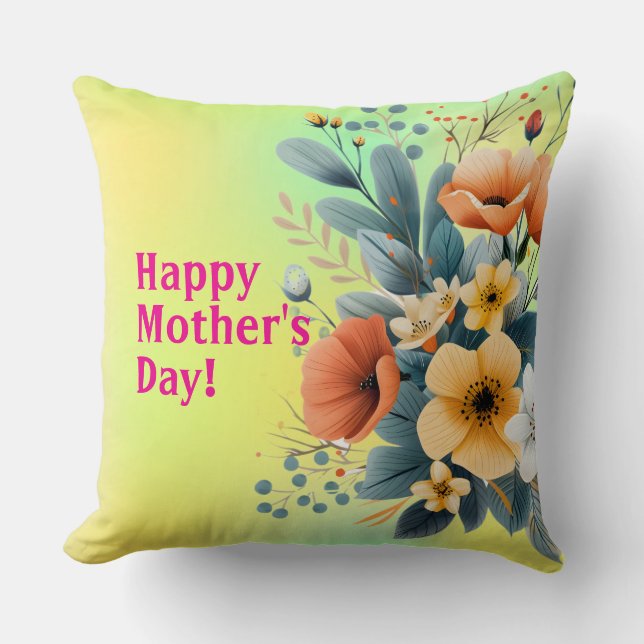 Mother's Day Boho Flowers Clipart-61983 Cushion (Front)
