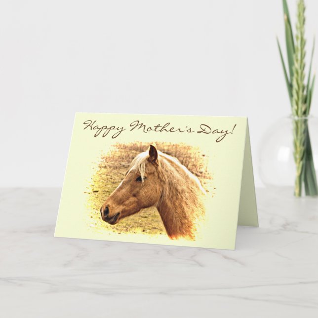 Mothers Day Brown Horse Animal Card (Front)