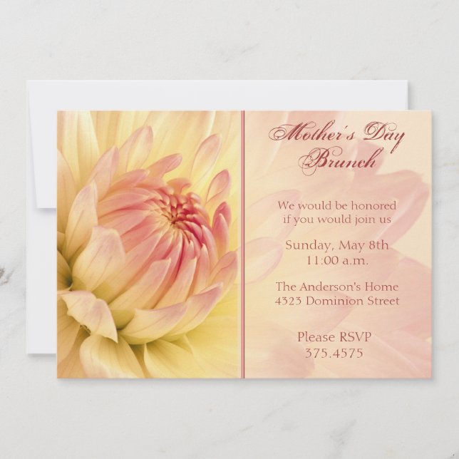 Mother's Day Brunch Dahlia Invitation (Front)