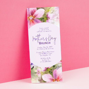 Mother's Day Brunch Elegant Watercolor Flowers Invitation
