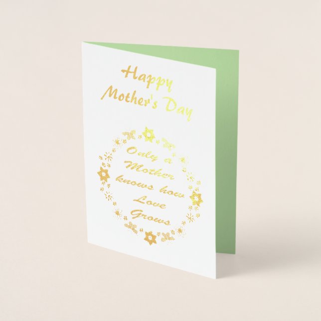 Mothers Day Brunch Flowers and Butterflies Custom Foil Card (Front)