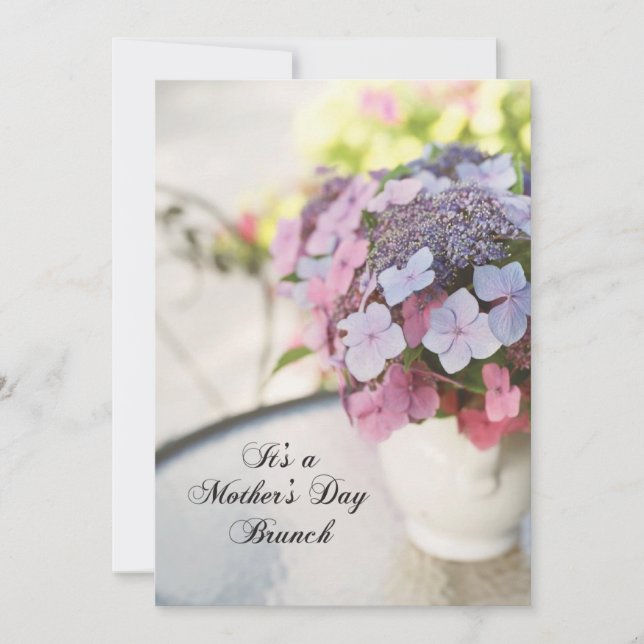 Mother's Day Brunch Invitation with Flowers (Front)