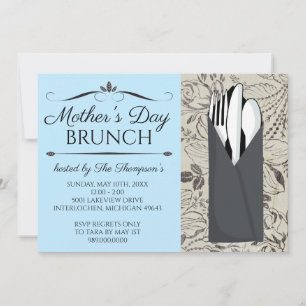 Mother's Day Brunch Invitations (Blue)