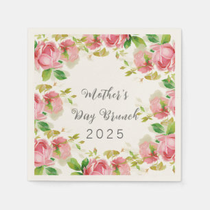 Mother's Day Brunch - pink roses Napkin