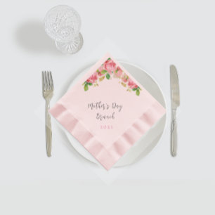 Mother's Day Brunch - pink roses -pink Napkin