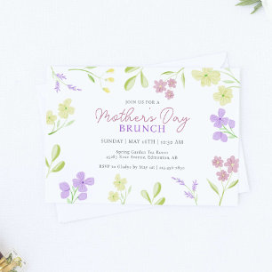 Mother's Day Brunch Soft Floral Watercolor Pastel Invitation