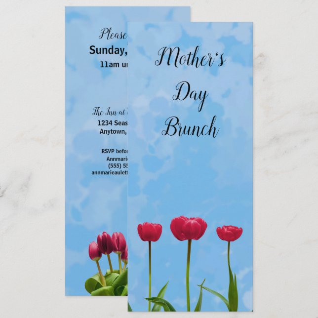 Mother's Day Brunch Tulips Invitation (Front/Back)