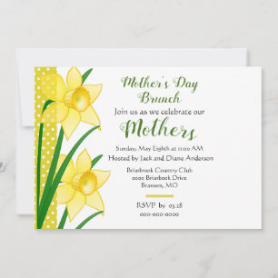 Mother's Day Brunch Yellow Daffodils Invitation
