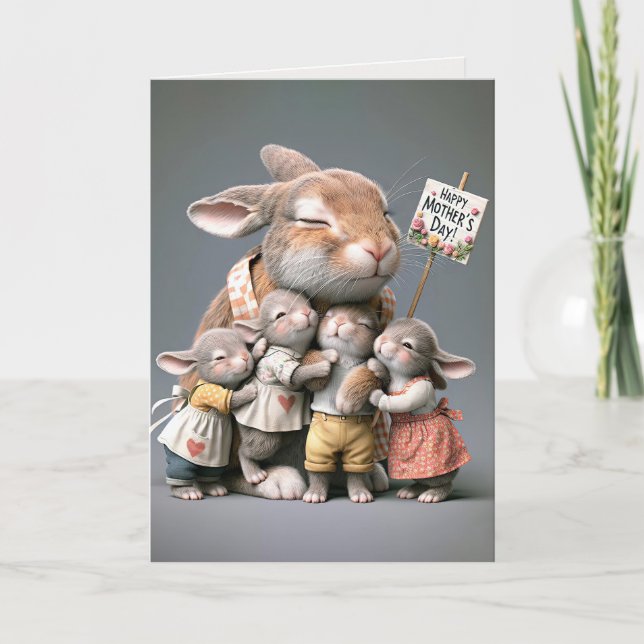 Mother's Day Bunnies Card (Front)