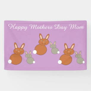 Mothers Day Bunnies Custom Banner