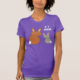 Mothers Day Bunnies Custom Number 1 Mum Ladies T S T-Shirt