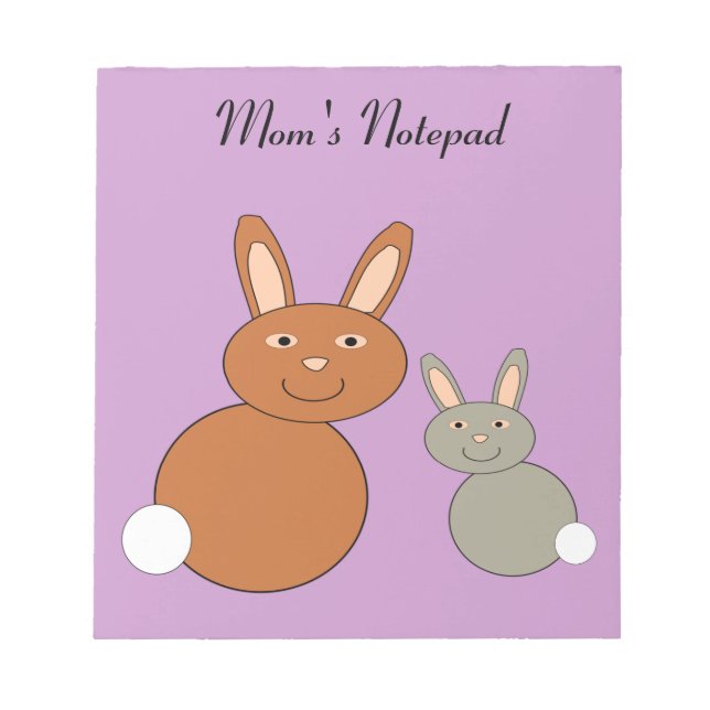 Mothers Day Bunnies Customisable Notep Notepad (Front)