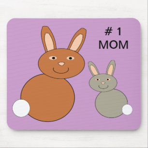 Mothers Day Bunnies Number 1 Mum Custom Mousepad