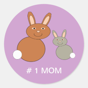 Mothers Day Bunnies Number 1 Mum custom Stickers