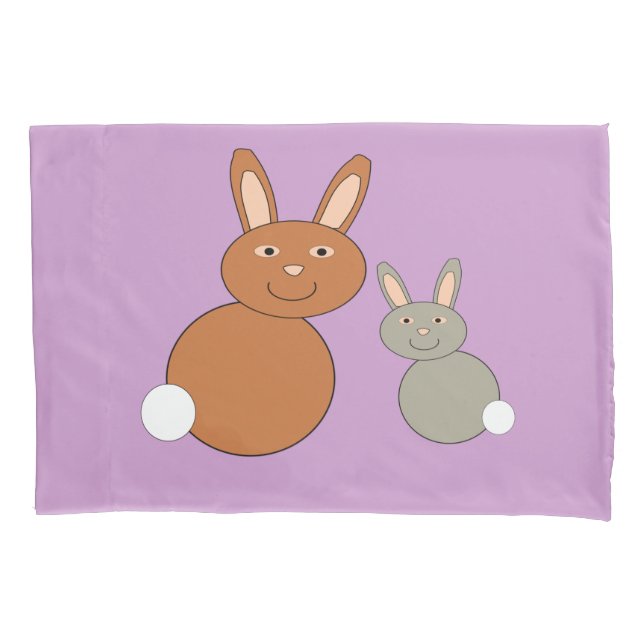 Mothers Day Bunnies Pillowcase (Front)