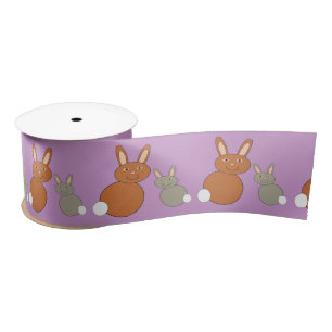 Mothers Day Bunnies Ribbon Satin Ribbon