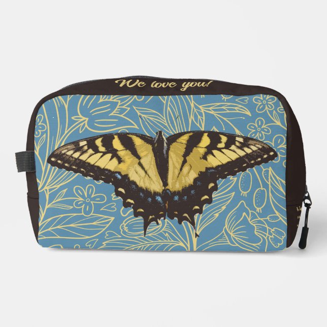 Mother's Day Butterfly Personalised Makeup Bag (Front)