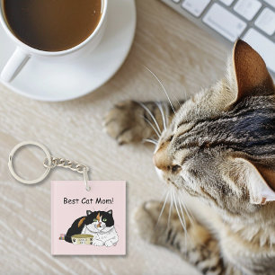 Mothers Day Calico Cat Key Ring