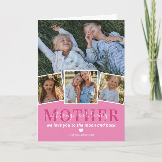 Mothers Day Card | 4 Photo Family Mum (Front)