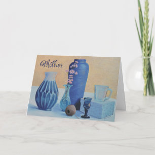 Mothers Day Card Blue Vases