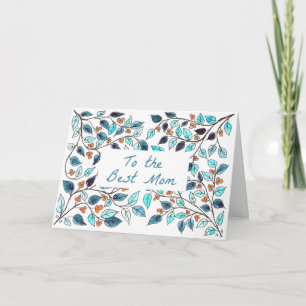 Mothers Day Card Bluegreen Vine