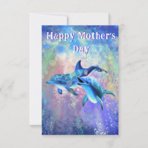 Mother's Day Card Dolphin Family - Love