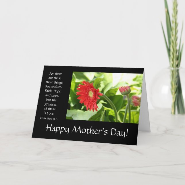 Mother's Day Card, floral, bible verse about love Card (Front)