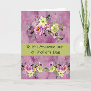 Mother's Day Card for Awesome Aunt with Flowers