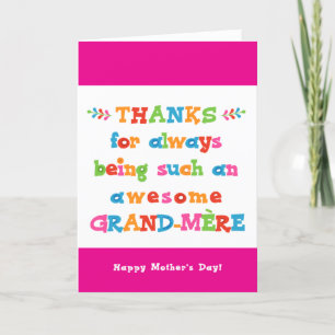 Mother's Day Card for Grand-Mère