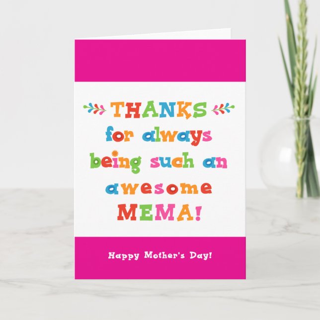 Mother's Day Card for Mëma (Front)