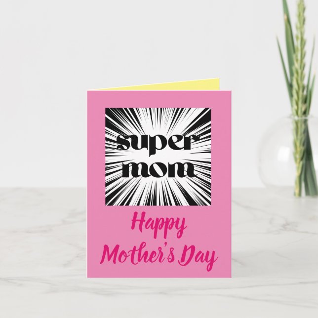Mother's Day Card for Mum, Superhero Theme (Front)