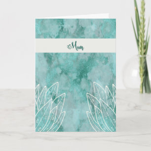 Mother's Day Card for Mum Turquoise with Plants