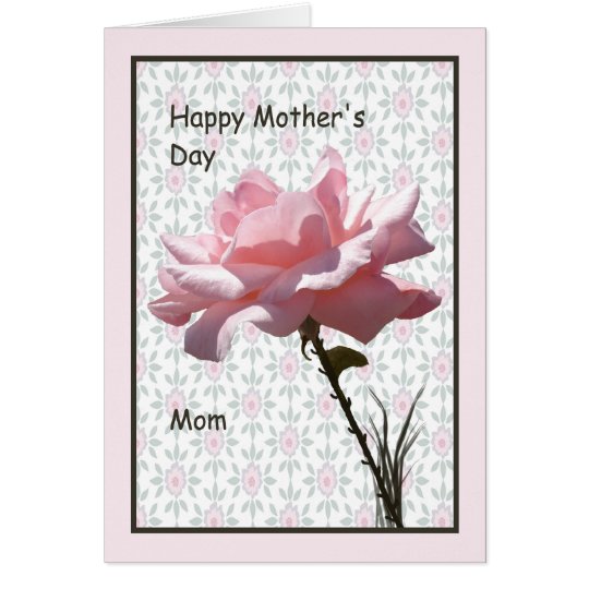 Mother's Day Card for Mum with Pink Rose