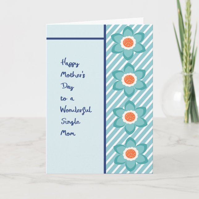 Mother's Day Card for Single Mum with Flowers (Front)