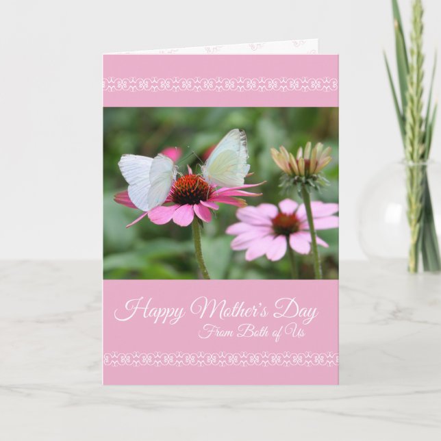 Mother's Day Card from Both of Us with Butterfiles (Front)