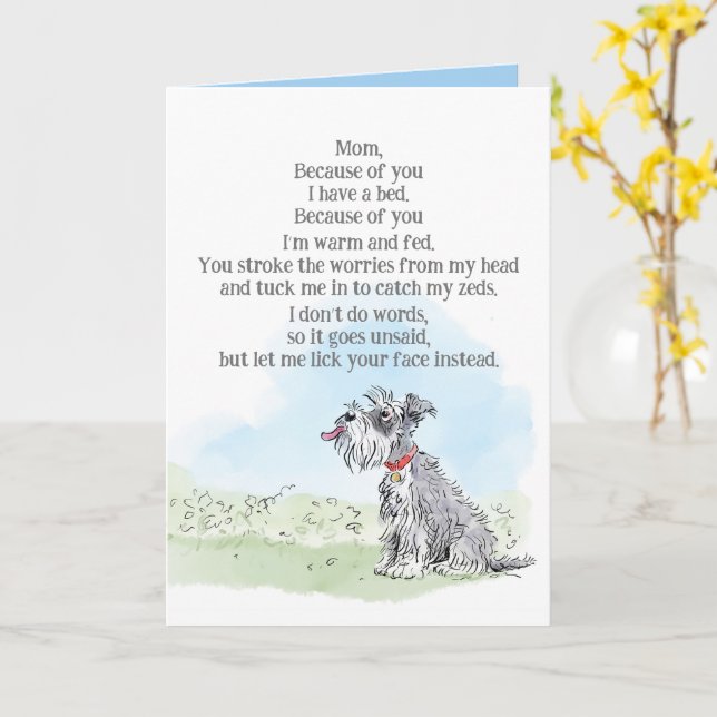Mother's Day Card from the Dog (Yellow Flower)