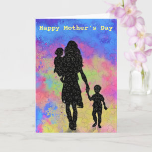 Mother's Day Card Mother and Children Love