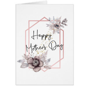 Mother's Day Card Pink Purple Floral with message
