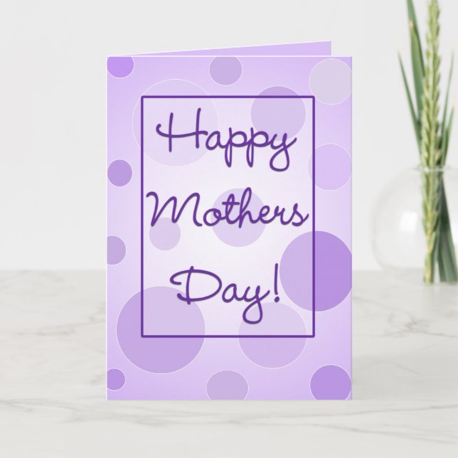 Mothers Day Card Purple Bubbles (Front)