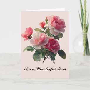 Mothers Day Card Rose Bouquet Pretty Cute Floral