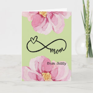 MOTHERs day card two peonies on green