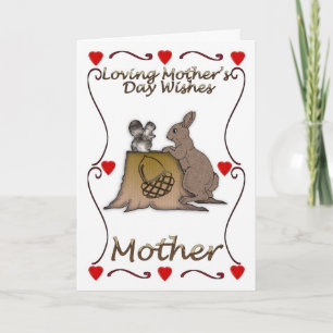 Mother's Day card with squirrel and Rabbit
