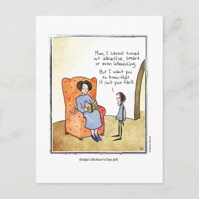 MOTHER'S DAY cartoon by Ellen Elliott Postcard (Front)